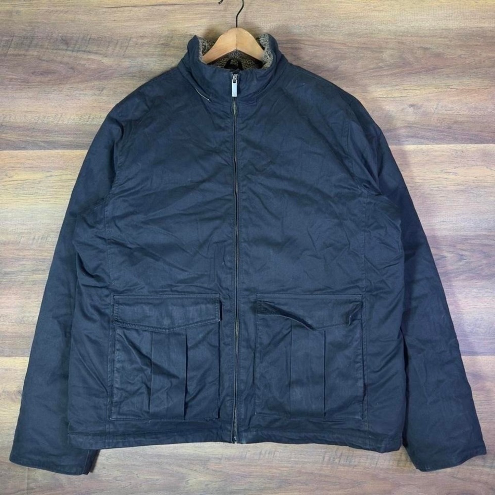 Eddie‎ Bauer Goose Down Insulated Jacket Men's Tall XL Black Vintage